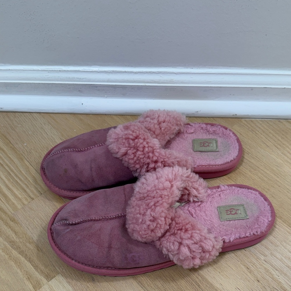 UGG Dusty Pink Shearling Slippers